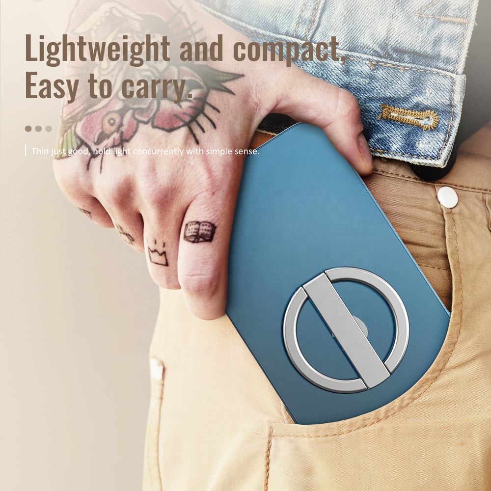 Anneau de support universel en aluminium magnétique avec support MagSafe - Noir