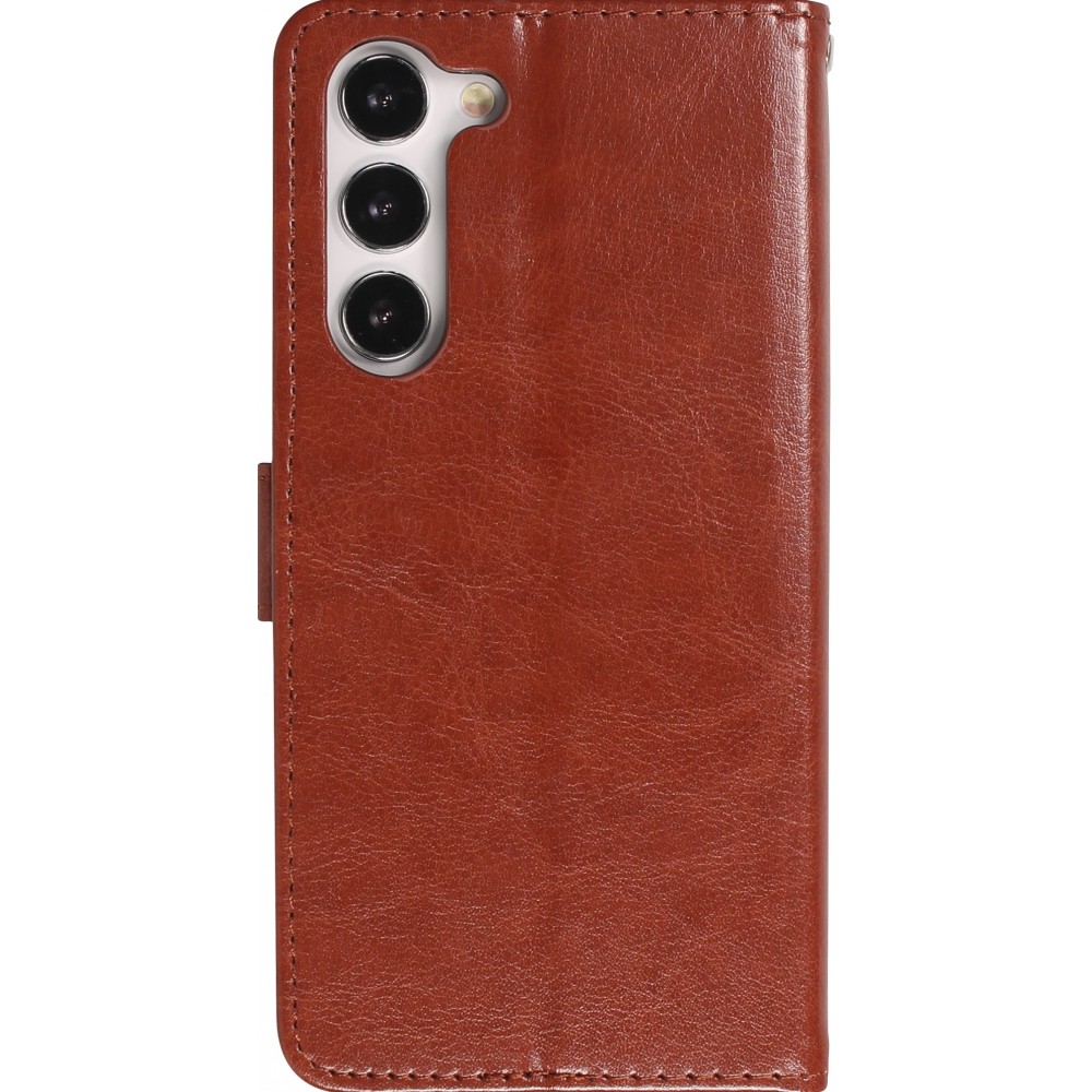 Hülle Samsung Galaxy A34 - Premium Flip Leder Tasche - Braun