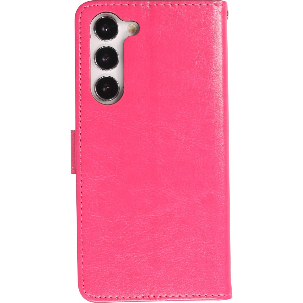 Fourre Samsung Galaxy S23+ - Premium Flip cuir lisse porte-cartes - Rose foncé