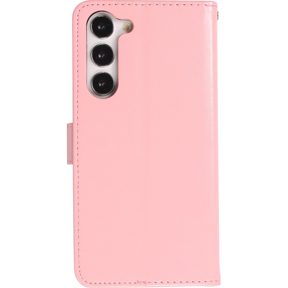 Hülle Samsung Galaxy S25 - Premium Flip Leder Tasche - Hellrosa