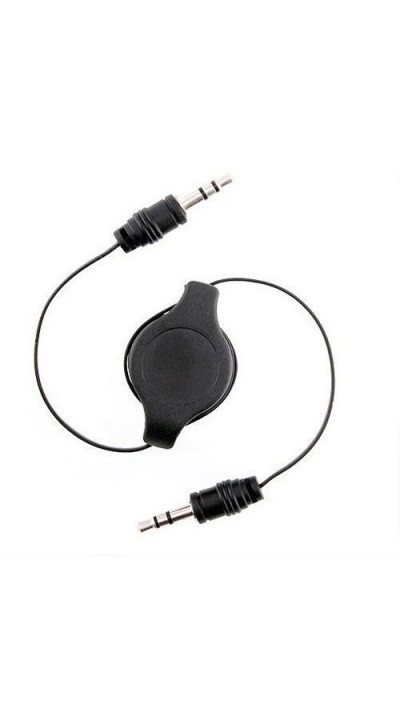 Audio Kabel ausziehbar - Doppelseitiger AUX 3.5 mm Klinkenanschluss - Schwarz
