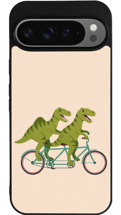 Google Pixel 9 Pro XL Case Hülle - Silikon schwarz Dinosaurs on bikes 2026