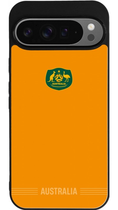 Coque Google Pixel 9 Pro XL - Silicone rigide noir Maillot de football Australie 2026 personnalisable