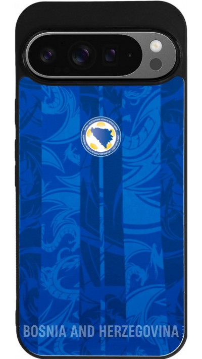 Coque Google Pixel 9 Pro XL - Silicone rigide noir Maillot de football Bosnie-Herzégovine 2026 personnalisable