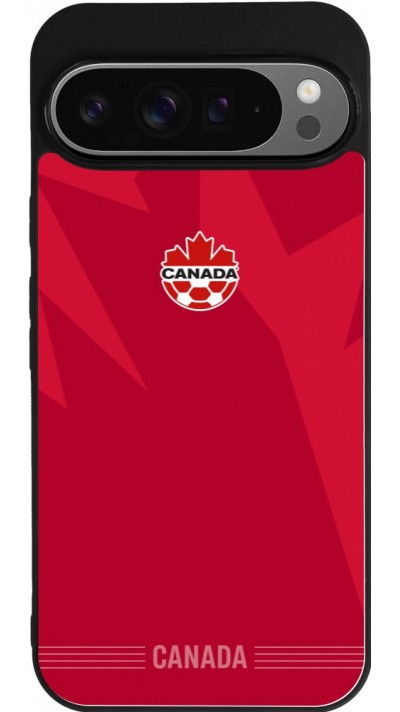 Coque Google Pixel 9 Pro XL - Silicone rigide noir Maillot de football Canada 2026 personnalisable