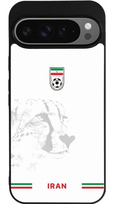 Coque Google Pixel 9 Pro XL - Silicone rigide noir Maillot de football Iran 2026 personnalisable