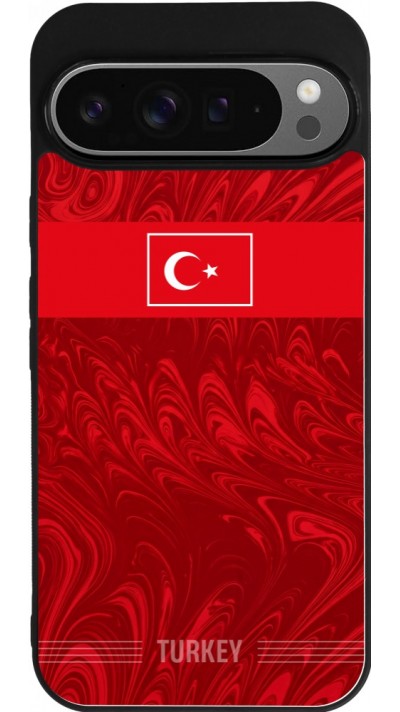 Coque Google Pixel 9 Pro XL - Silicone rigide noir Maillot de football Turquie 2026 personnalisable