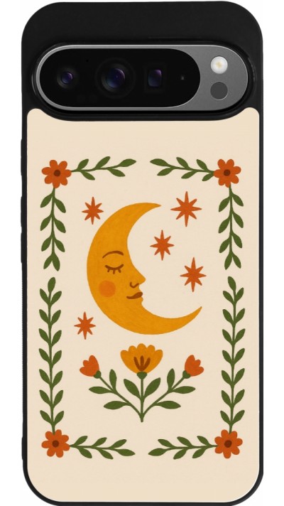 Google Pixel 9 Pro XL Case Hülle - Silikon schwarz Half moon stamp 2026