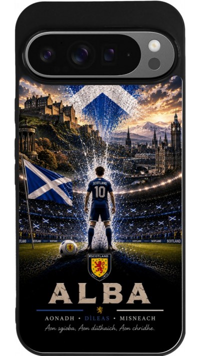 Coque Google Pixel 9 Pro XL - Silicone rigide noir Football Écosse splash 2026