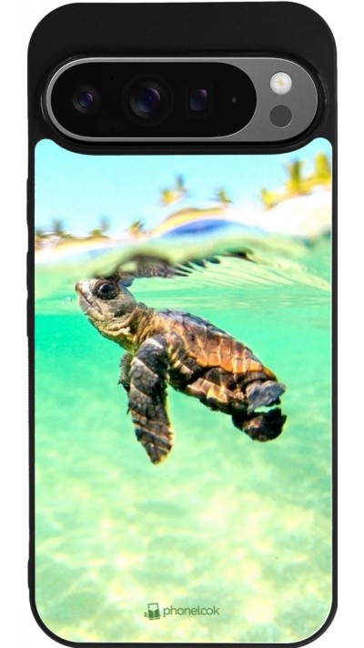 Coque Google Pixel 9 Pro XL - Silicone rigide noir Turtle Underwater