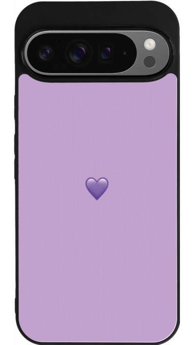 Coque Google Pixel 9 Pro XL - Silicone rigide noir Valentine 2023 purpule single heart