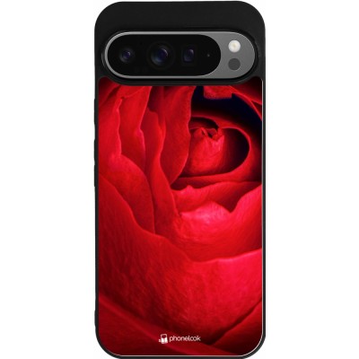 Google Pixel 9 Pro XL Case Hülle - Silikon schwarz Valentine 2022 Rose