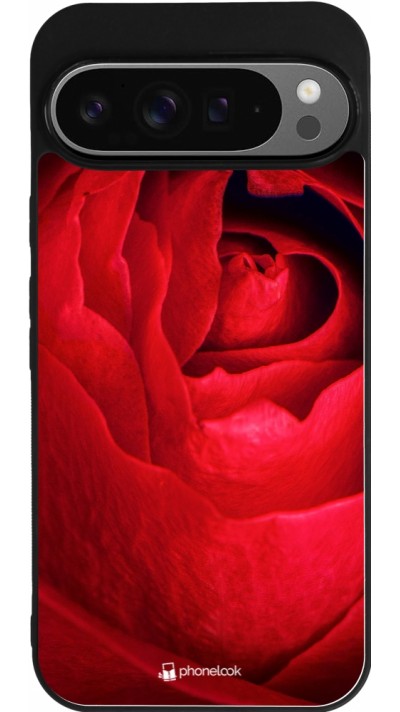 Coque Google Pixel 9 Pro XL - Silicone rigide noir Valentine 2022 Rose