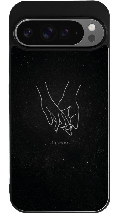 Coque Google Pixel 9 Pro XL - Silicone rigide noir Valentine 2023 hands forever