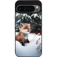 Google Pixel 9 Pro XL Case Hülle - Silikon schwarz Weihnachten 2023 Fuechslein Tanne