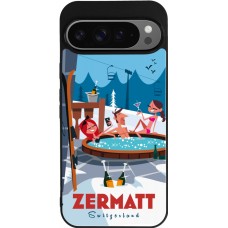 Google Pixel 9 Pro XL Case Hülle - Silikon schwarz Zermatt Mountain Jacuzzi