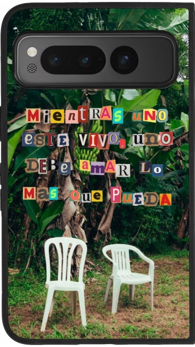 Google Pixel Fold Case Hülle - Silikon schwarz Chairs DTMF