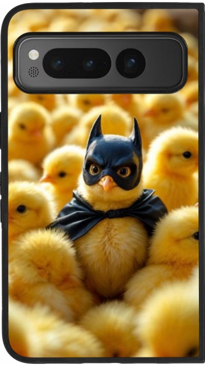 Google Pixel Fold Case Hülle - Silikon schwarz Easter 2026 Chicken Batman
