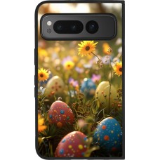 Google Pixel Fold Case Hülle - Silikon schwarz Easter 2026 Decorated eggs