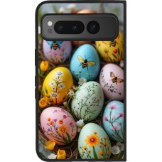 Google Pixel Fold Case Hülle - Silikon schwarz Easter 2026 Eggs with bees