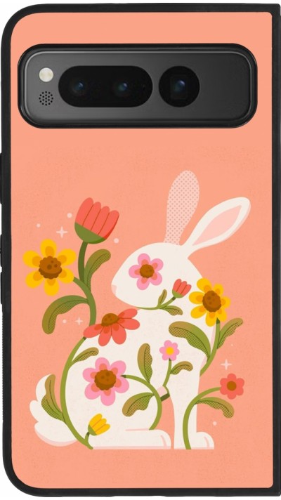 Google Pixel Fold Case Hülle - Silikon schwarz Easter 2026 Rabbit collage