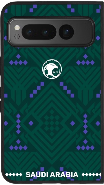 Google Pixel Fold Case Hülle - Silikon schwarz Saudi Arabien 2026 personalisierbares Fussballtrikot