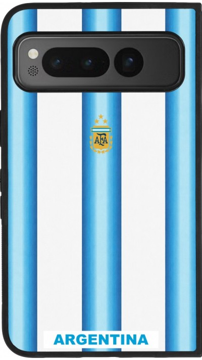 Google Pixel Fold Case Hülle - Silikon schwarz Argentinien 2026 personalisierbares Fussballtrikot