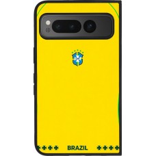Google Pixel Fold Case Hülle - Silikon schwarz Brasilien 2026 personalisierbares Fussballtrikot