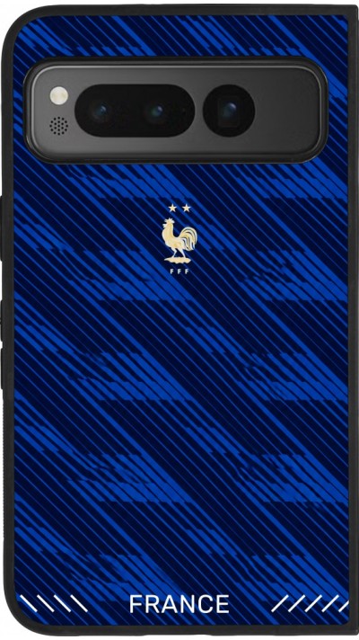 Google Pixel Fold Case Hülle - Silikon schwarz Frankreich 2026 personalisierbares Fussballtrikot