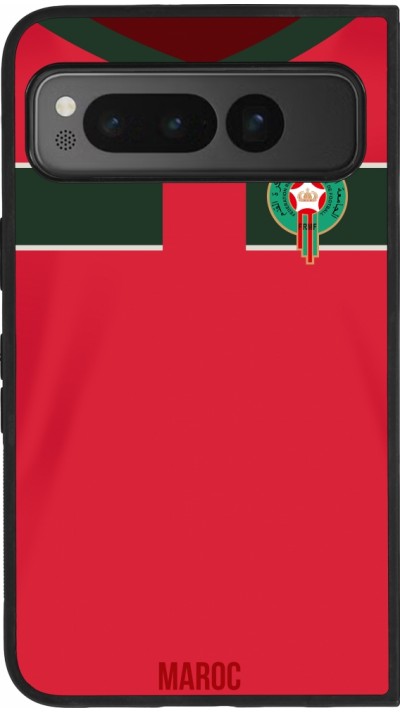 Google Pixel Fold Case Hülle - Silikon schwarz Marokko 2022 personalisierbares Fussballtrikot