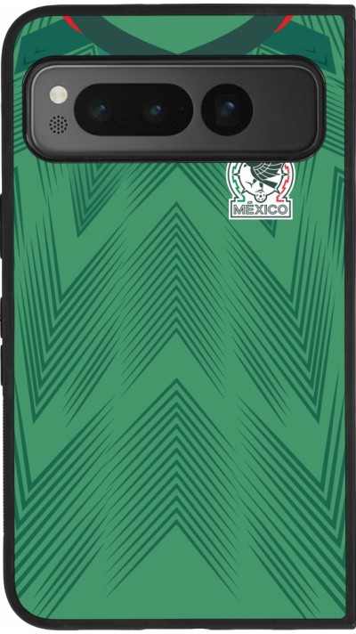 Google Pixel Fold Case Hülle - Silikon schwarz Mexiko 2022 personalisierbares Fussballtrikot