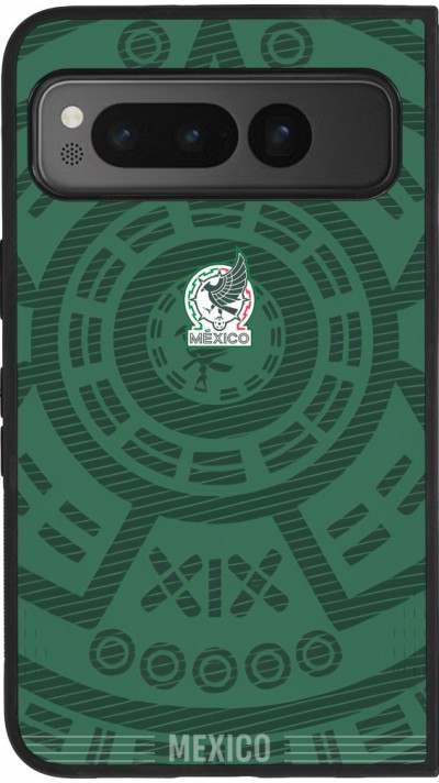 Google Pixel Fold Case Hülle - Silikon schwarz Mexiko 2026 personalisierbares Fussballtrikot