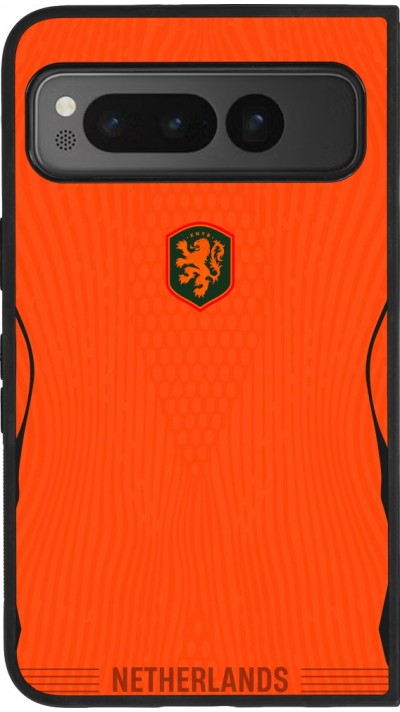 Google Pixel Fold Case Hülle - Silikon schwarz Niederlande 2026 personalisierbares Fussballtrikot