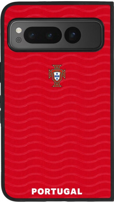Google Pixel Fold Case Hülle - Silikon schwarz Portugal 2026 personalisierbares Fussballtrikot