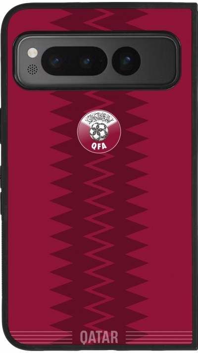 Google Pixel Fold Case Hülle - Silikon schwarz Qatar 2026 personalisierbares Fussballtrikot