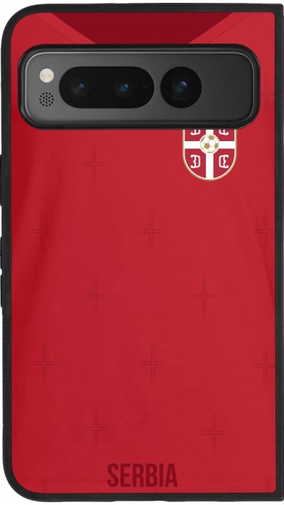 Google Pixel Fold Case Hülle - Silikon schwarz Serbien 2022 personalisierbares Fussballtrikot