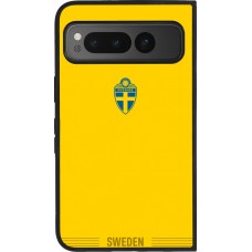 Google Pixel Fold Case Hülle - Silikon schwarz Schweden 2026 personalisierbares Fussballtrikot