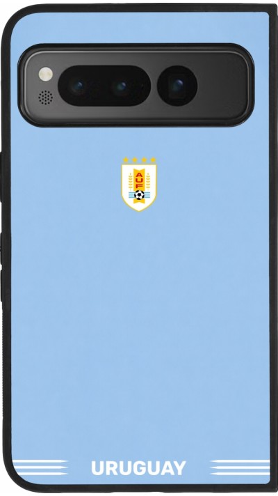 Google Pixel Fold Case Hülle - Silikon schwarz Uruguay 2026 personalisierbares Fussballtrikot