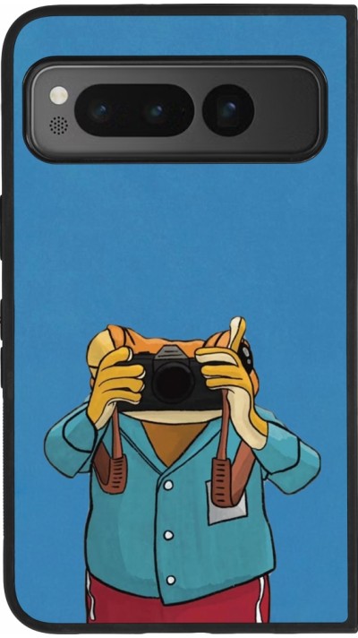 Google Pixel Fold Case Hülle - Silikon schwarz Frog with camera DTMF