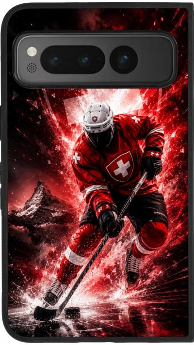 Google Pixel Fold Case Hülle - Silikon schwarz Hockey World Championship Player