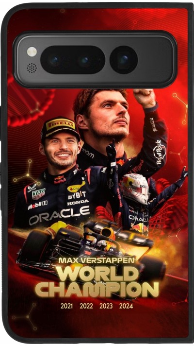 Google Pixel Fold Case Hülle - Silikon schwarz Max Verstappen Champion 2023