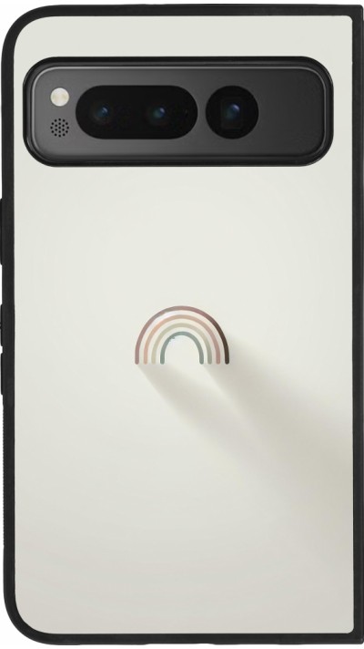 Google Pixel Fold Case Hülle - Silikon schwarz Mini Regenbogen Minimal