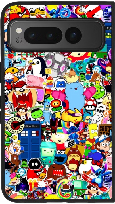 Google Pixel Fold Case Hülle - Silikon schwarz Mixed cartoons