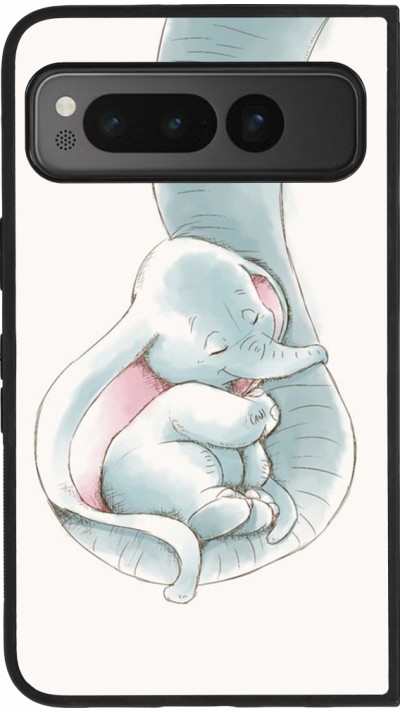 Google Pixel Fold Case Hülle - Silikon schwarz Mom 1903