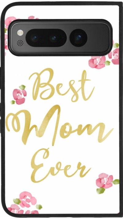 Google Pixel Fold Case Hülle - Silikon schwarz Mom 2024 best Mom ever
