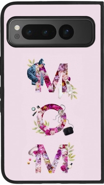 Google Pixel Fold Case Hülle - Silikon schwarz Mom 2024 girly mom
