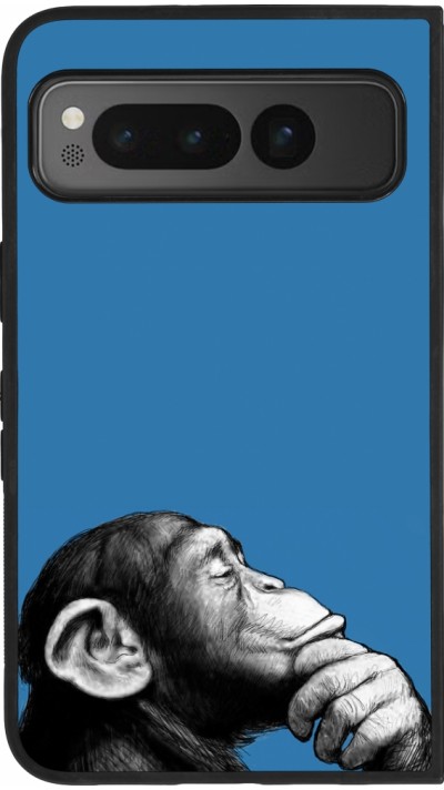 Google Pixel Fold Case Hülle - Silikon schwarz Monkey Pop Art