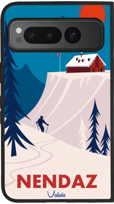 Google Pixel Fold Case Hülle - Silikon schwarz Nendaz Cabane Ski