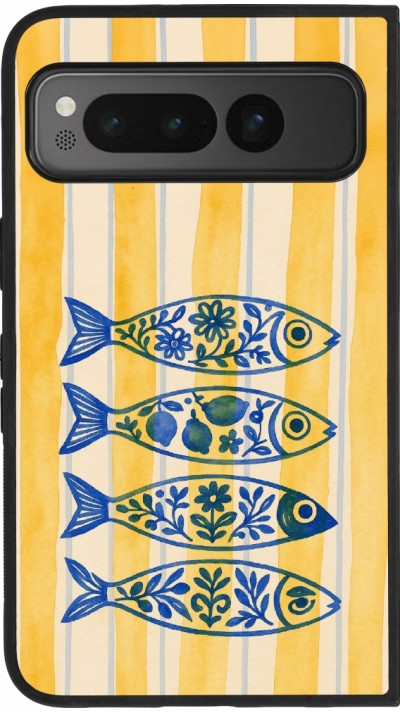 Google Pixel Fold Case Hülle - Silikon schwarz Portuguese fish 2026