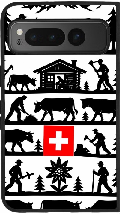 Google Pixel Fold Case Hülle - Silikon schwarz Poya Schweiz 1